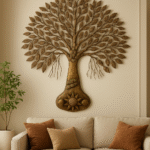 Golden Tree Wall Art – Elegant Metal Wall Decor for Modern Homes