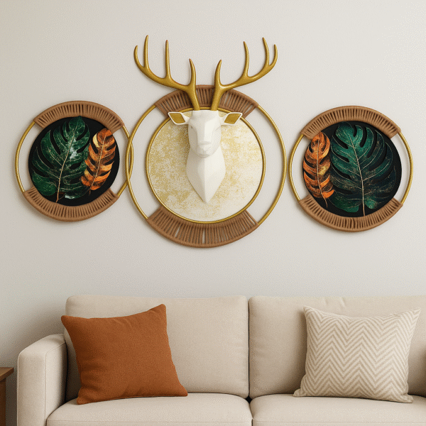 Tropical Deer Art – Nature-Inspired Wall Decor for Elegant Interiors
