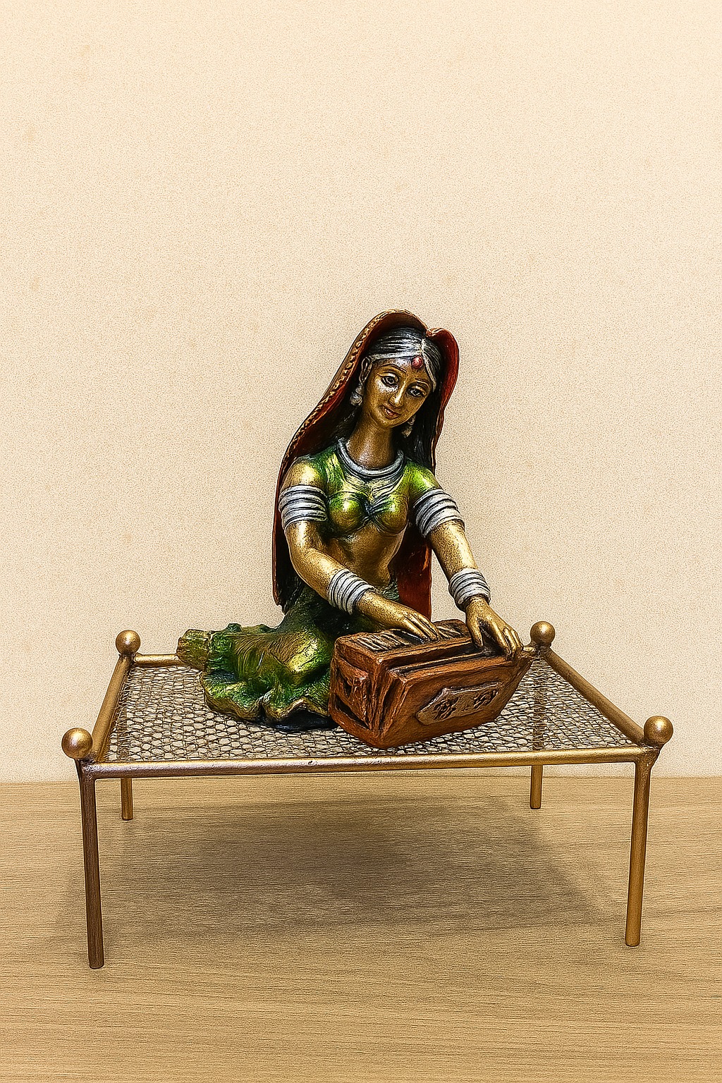 Harmonium Player – Handcrafted Musical Art for Home & Office