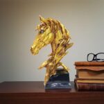 Golden Steed – Majestic Golden Horse Sculpture for Home Decor