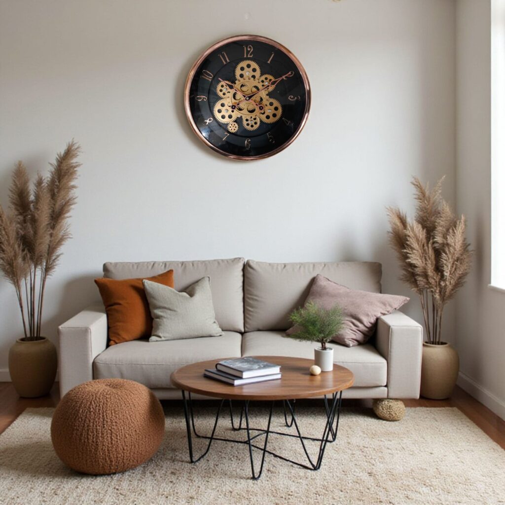 Gearwork Ember Clock – Industrial Wall Clock with Ember Finish