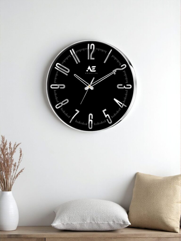 Metallic Accent Clock – Elegant Wall Clock with Modern Finish