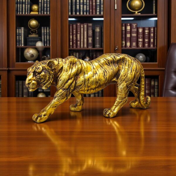 Majestic Golden Tiger Figurine – Symbol of Power & Prestige