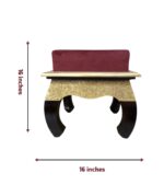 Wooden Cushion Stool with Brass Sheet - Image 3