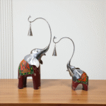 Elephant Duo with Hanging Bells