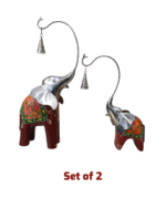 Elephant Duo with Hanging Bells - Image 2
