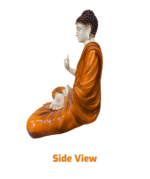 Meditating Buddha in Orange Robe - Image 3