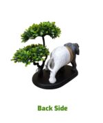 Golden Elegance Elephant Family Showpiece with Artificial Bonsai Tree - Image 2