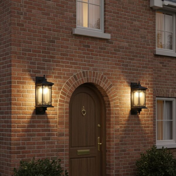 Modern Black Outdoor Wall Lantern Light