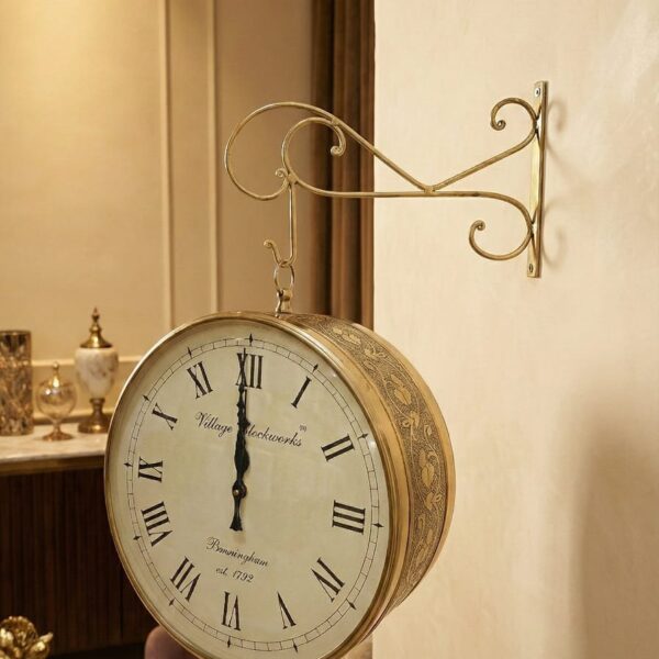 Antique Brass Wall Clock