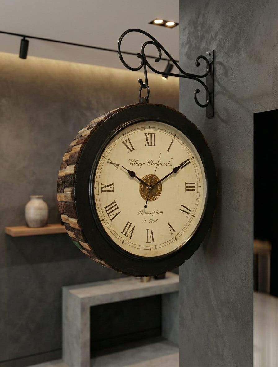 Retro Bracket Mounted Wall Clock