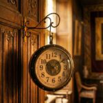 Vintage Brass Hanging Double-Sided Wall Clock
