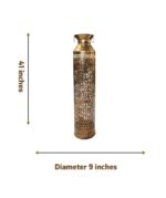 Antique Brass Cylindrical Jaali Design Display - Image 2