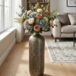 Tall Hammered Floor Vase