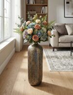 Tall Hammered Floor Vase