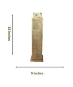 Antique Gold Jaali Design Floor Pedestal & Tall Lantern - Image 2