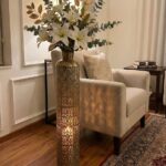 Handcrafted Royal Gold Finish Floor Vase Lantern