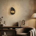 Contemporary Marble and Brass Wall Sconce