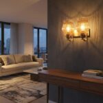 Elegant Ribbed Glass Double Sconce