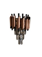 Modern Sculptural Copper and Crystal Sconce - Image 2