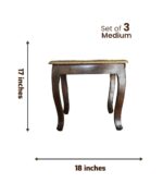 Handcrafted Wooden Nesting Tables (Set of 3) - Image 3