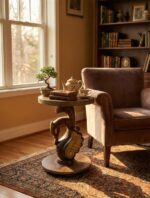 Exotic Hand Carved Swan Pedestal Table