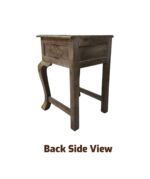 Rustic Wooden Pedestal Side Table - Image 2