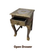 Rustic Wooden Pedestal Side Table - Image 3