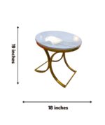 Luxurious Marble Top & Gold Accent Table - Image 2