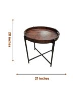The Boho-Chic Engraved Wooden Side Table - Image 2