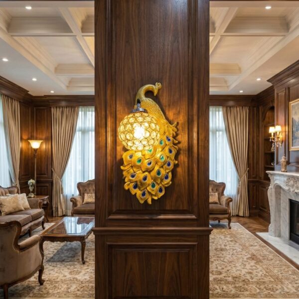 Rainbow Peacock Framed Sconce