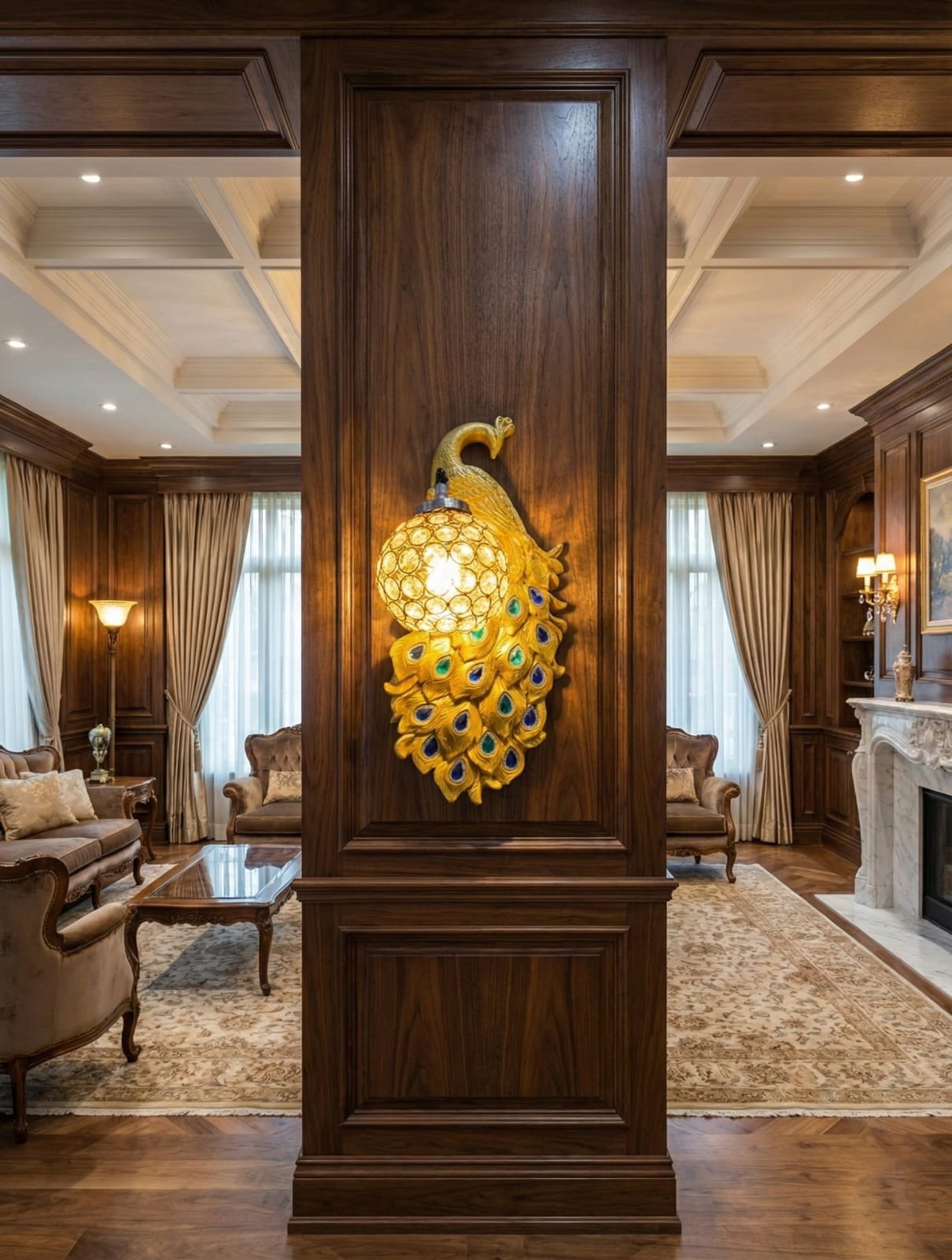 WhatsApp Image 2025-12-03 at 12.03.38_5b4d91f0 Rainbow Peacock Framed Sconce - Image 1