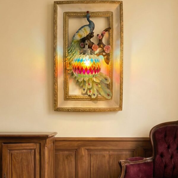 Rainbow Peacock Frame Lamp