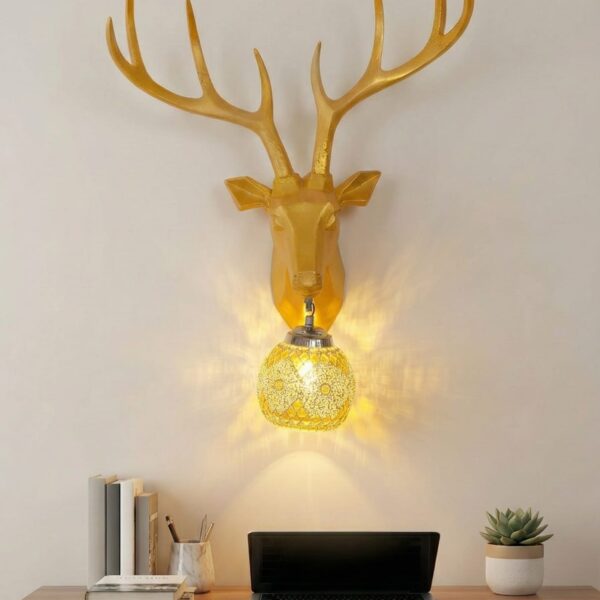 Golden Deer Wall Sconce