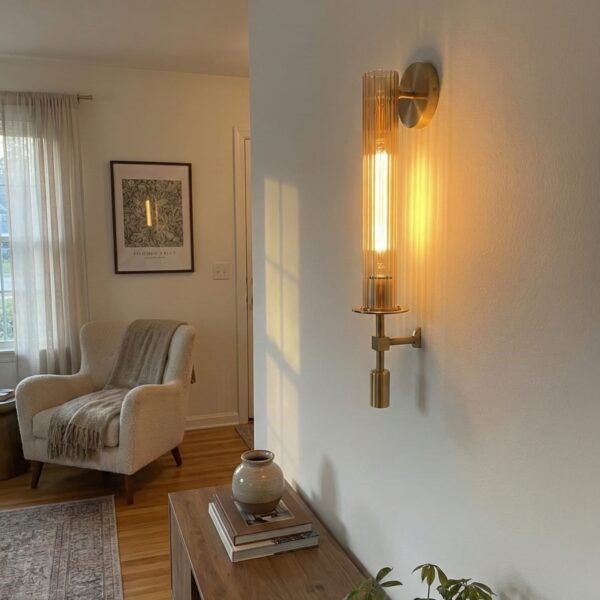 Vintage Gold Glass Sconce