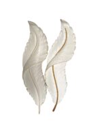 Luxury Sculptural Feather Wall Sconce Pair - Image 2