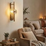 Vertical Rectangular Wall Light with Clear Disc