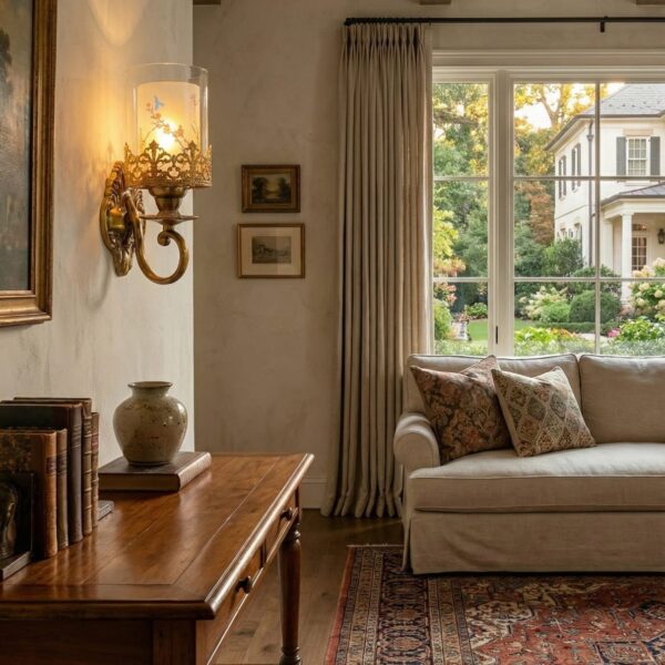 Antique Floral Wall Sconce