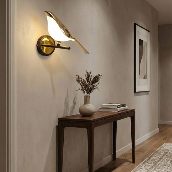 Modern Gold Bird Wall Sconce