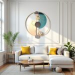 The Celestial Fan Harmony: Large Circular Metal Wall Sculpture