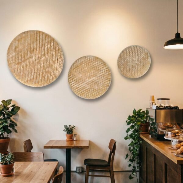 Set of 3 Textured Golden Sun Discs