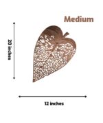 Set of 3 Rustic Copper Bodhi Leaf Metal Wall Art - Image 3