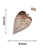 Set of 3 Rustic Copper Bodhi Leaf Metal Wall Art - Image 2