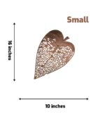 Set of 3 Rustic Copper Bodhi Leaf Metal Wall Art - Image 4