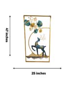 Majestic Stag & Ginkgo Leaf 3D Modern Metal Wall Frame - Image 2