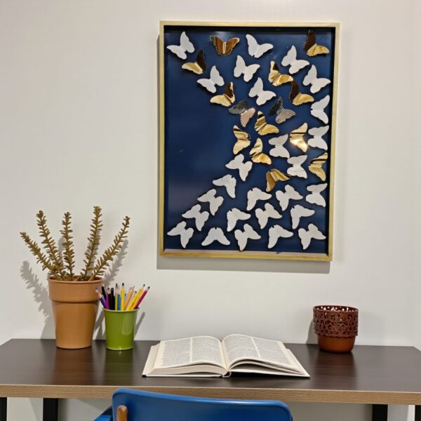 Framed "Swarm of Elegance" 3D Butterfly Wall Art