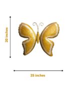Textured Gold Metal Butterfly Wall Hanging - Image 2