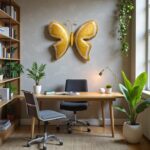 Textured Gold Metal Butterfly Wall Hanging