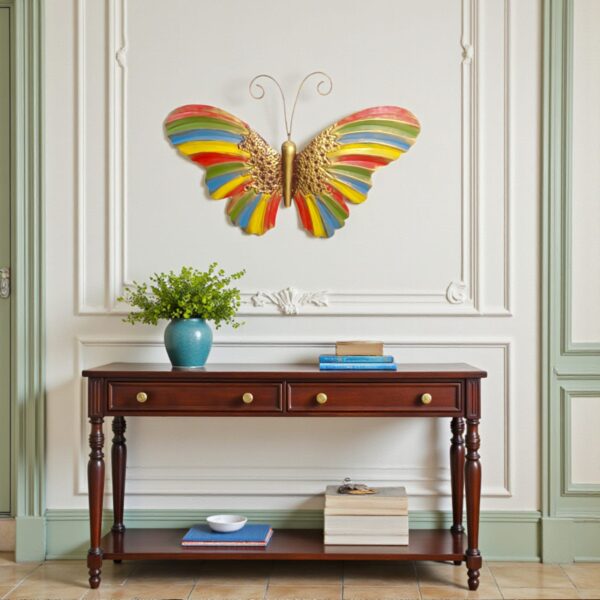 Handcrafted Rainbow Butterfly Metal Wall Art - Colorful 3D Home Decor