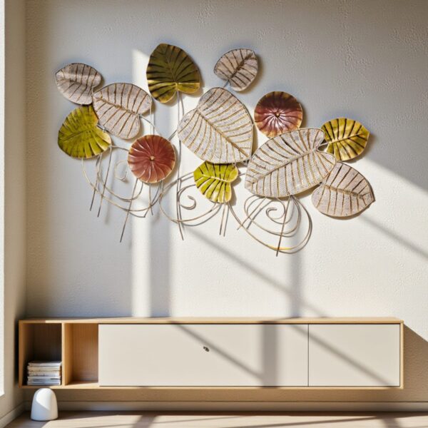 Luxury Multi-Color Metal Leaf Sculpture